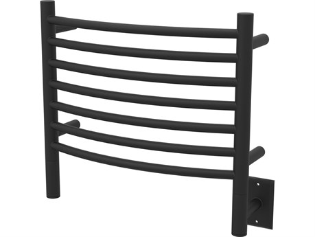 Amba Jeeves Matte Black 19" Curved Heated Towel Rack
