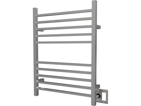 Amba Radiant Brushed Stainless Radiant Square Hardwired Heated Towel Rack