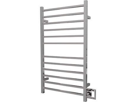 Amba Radiant Polished Square Hardwired and Plug-In Combo 12-Bar Towel Warmer