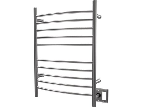 Amba Radiant Brushed Stainless Radiant Hardwired Curved Heated Towel Rack