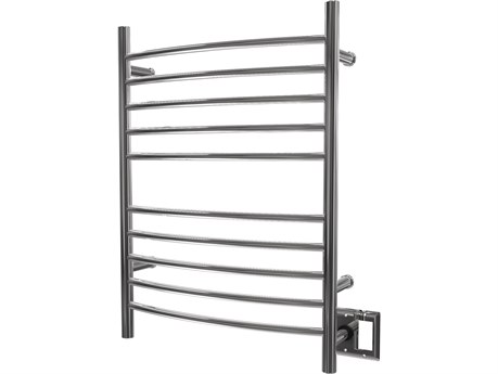 Amba Radiant Polished Stainless Radiant Hardwired Curved Heated Towel Rack