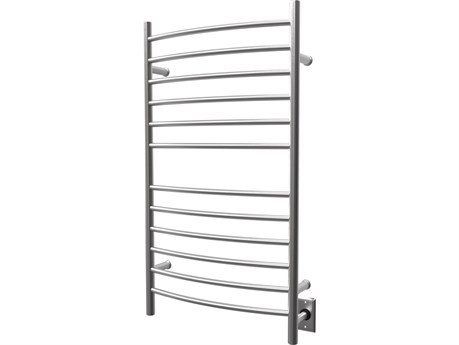 Amba Radiant Brushed Stainless Radiant Large Hardwired Curved Heated Towel Rack