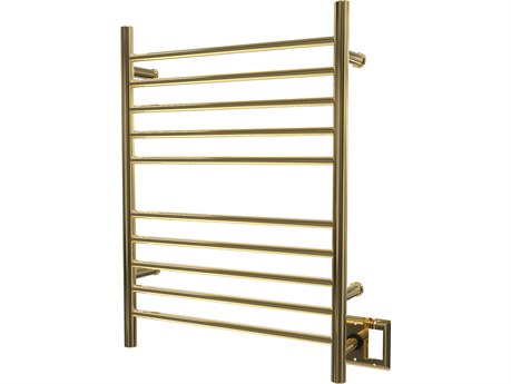 Amba Radiant Polished Gold Hardwired and Plug-In Combo Straight 10-Bar Towel Warmer