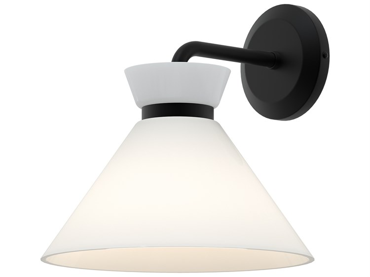Photos - Chandelier / Lamp Alora Mood Halston 1-Light Matte Black Wall Sconce WV470108MBGO