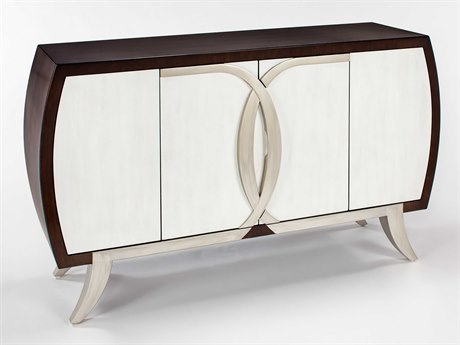 Artmax 64" Cloudy White Silver Chocolate Sideboard