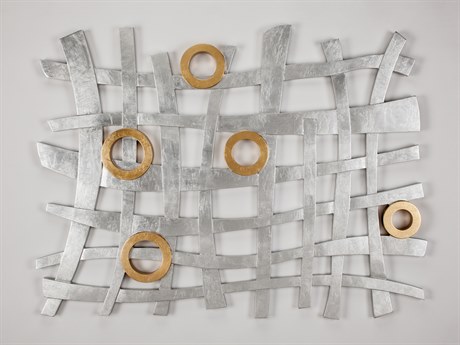 Artmax Silverleaf And Gold Accents Metal Wall Art