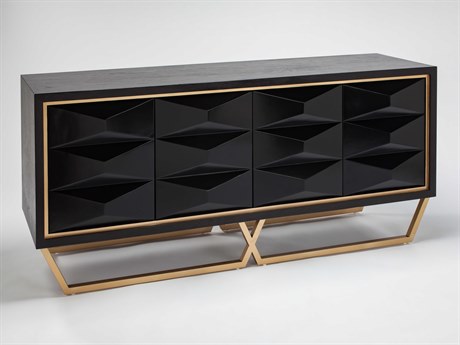 Artmax Black Gold Accent Chest