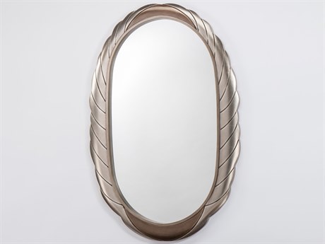 Artmax Warm Silverleaf Oval Wall Mirror