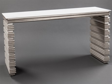 Artmax Warm Silverleaf Rectangular Console Table