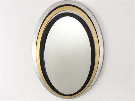 Artmax Silverleaf Goldleaf Black Wall Mirror Oval