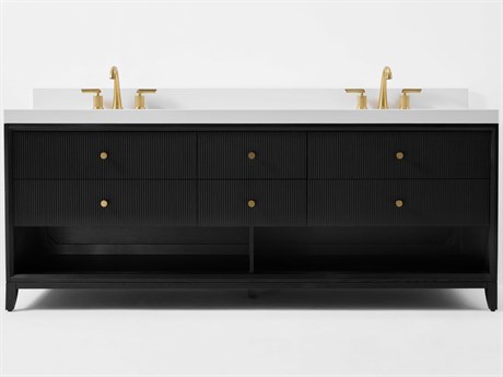 Ancerre Designs Momo Black Oak 84" Vanity