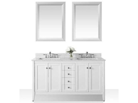 Ancerre Designs Shelton White 60" Vanity with Mirror