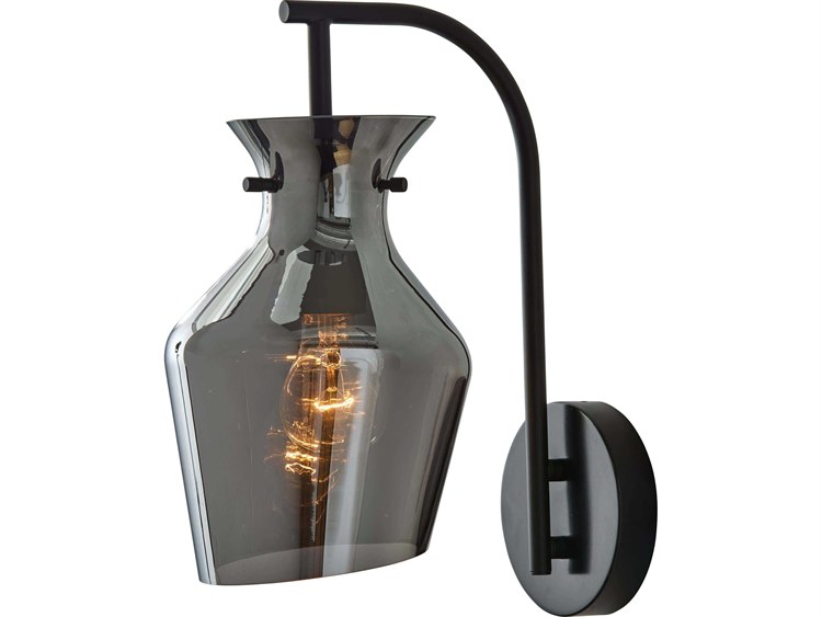 Photos - Chandelier / Lamp Adesso Tate Black Wall Sconce 2160-01 
