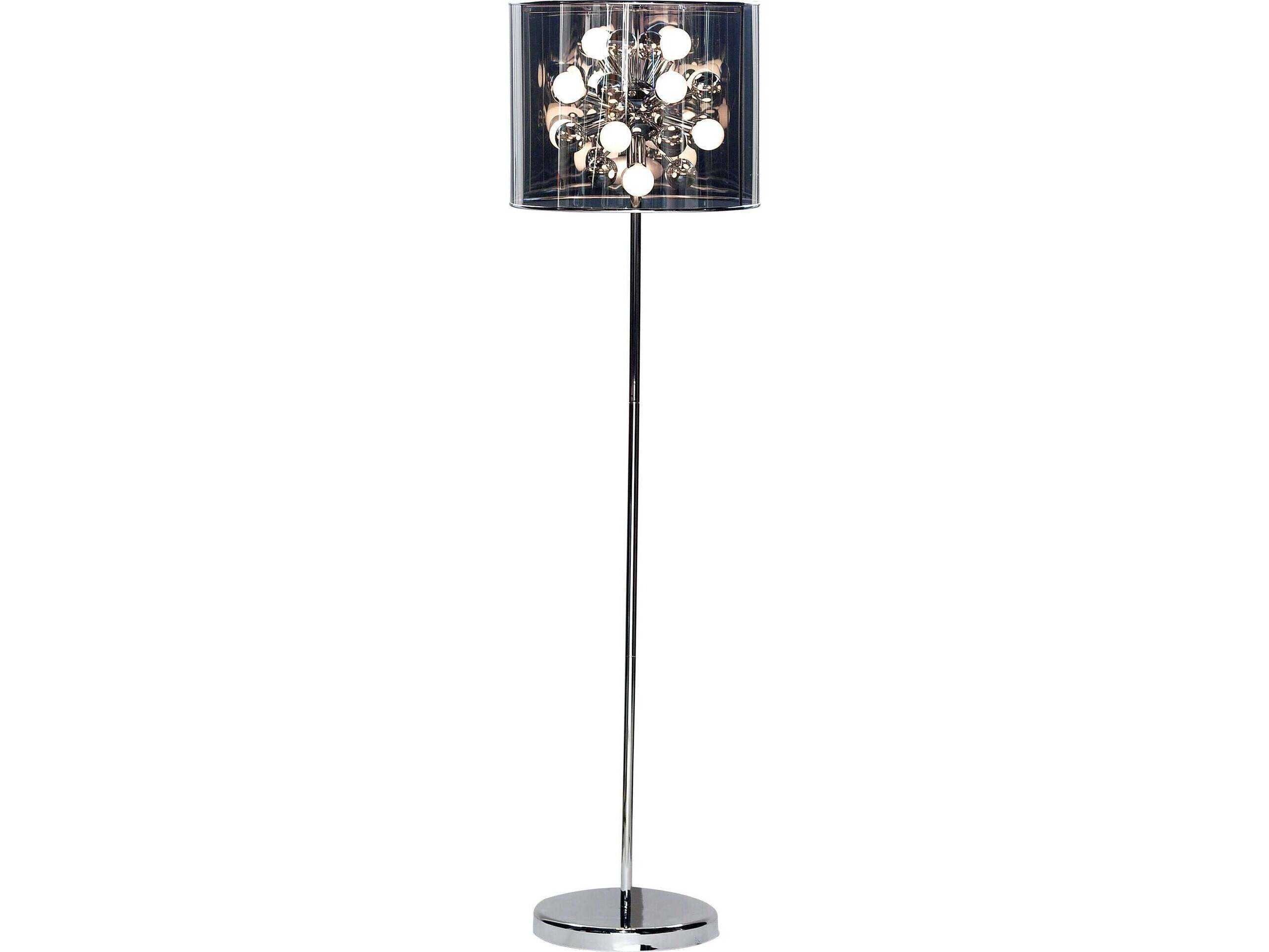 Adesso Starburst Chrome Dark Grey Tinted Translucent Pvc Shade Floor ...