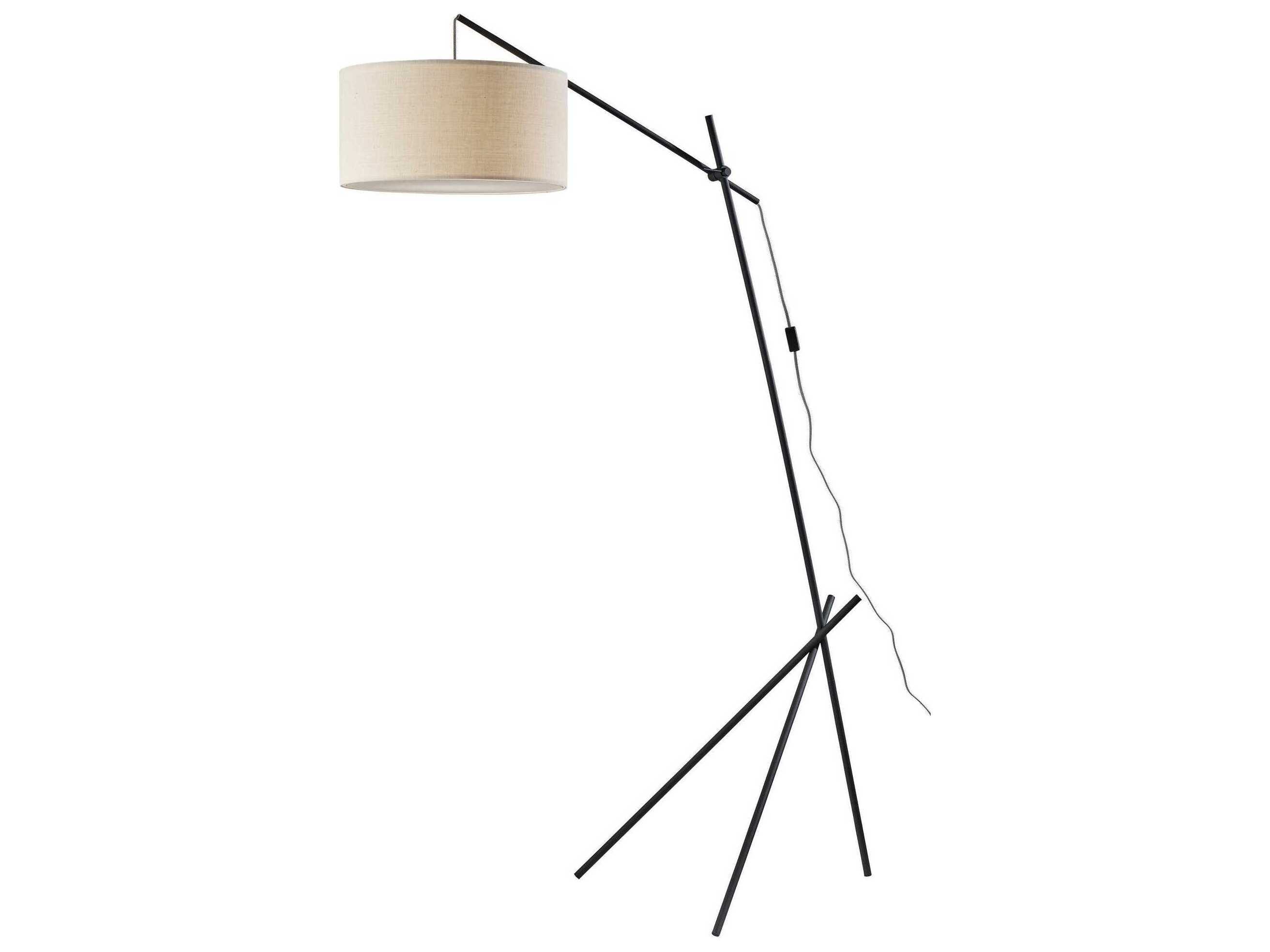 Adesso Varick Black Floor Lamp - CM Interiors