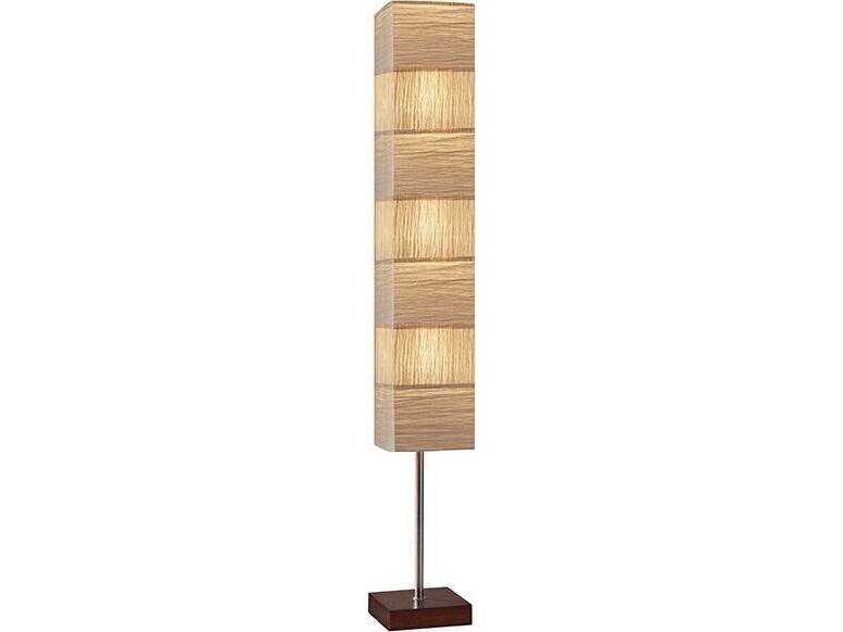 Adesso Sahara Brushed Steel Natural Crinkle Paper Weave Brown Floor ...