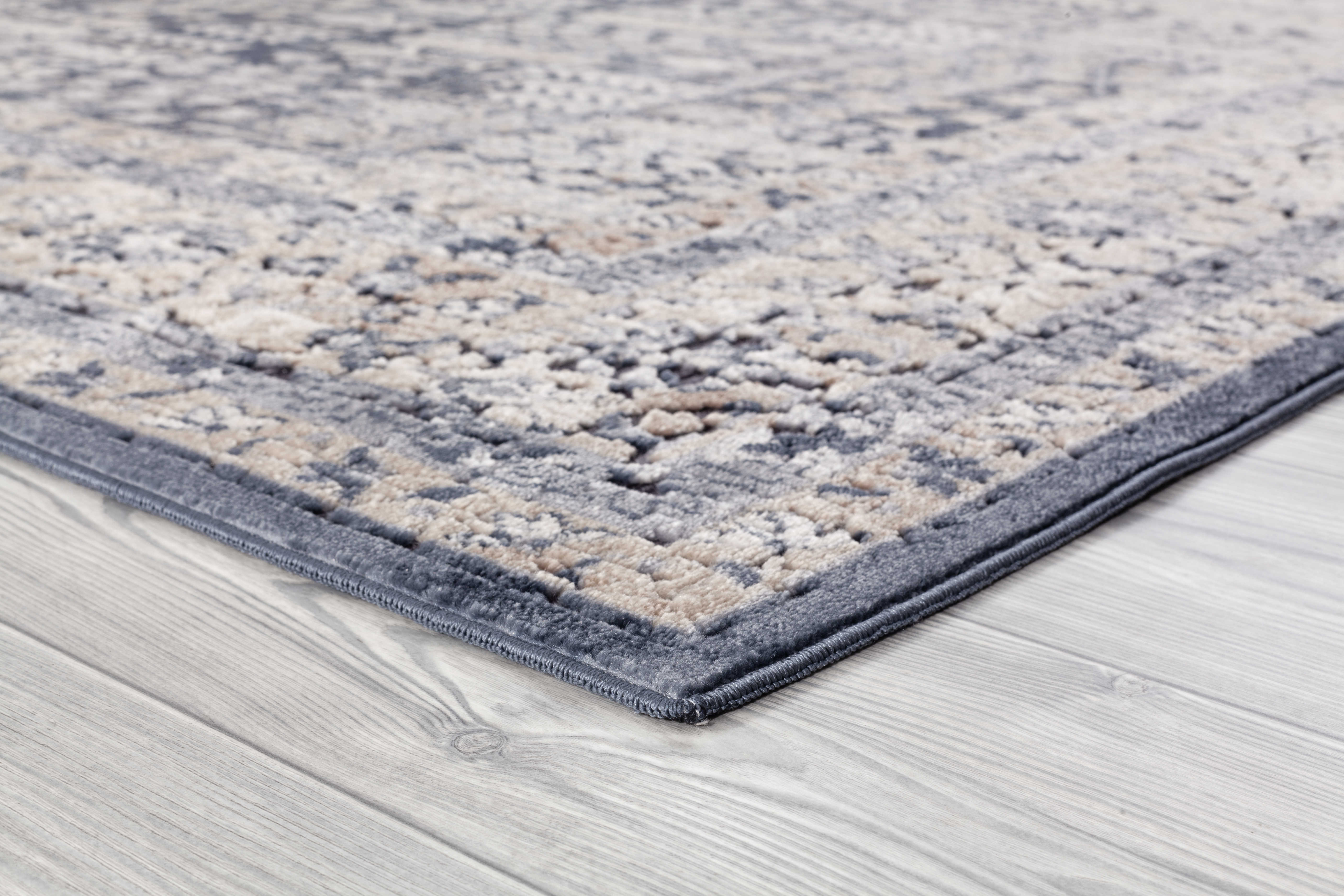 Amer Rugs Belmont Black / Blue Gray Rectangular Runner Area Rug ARBLM3REC
