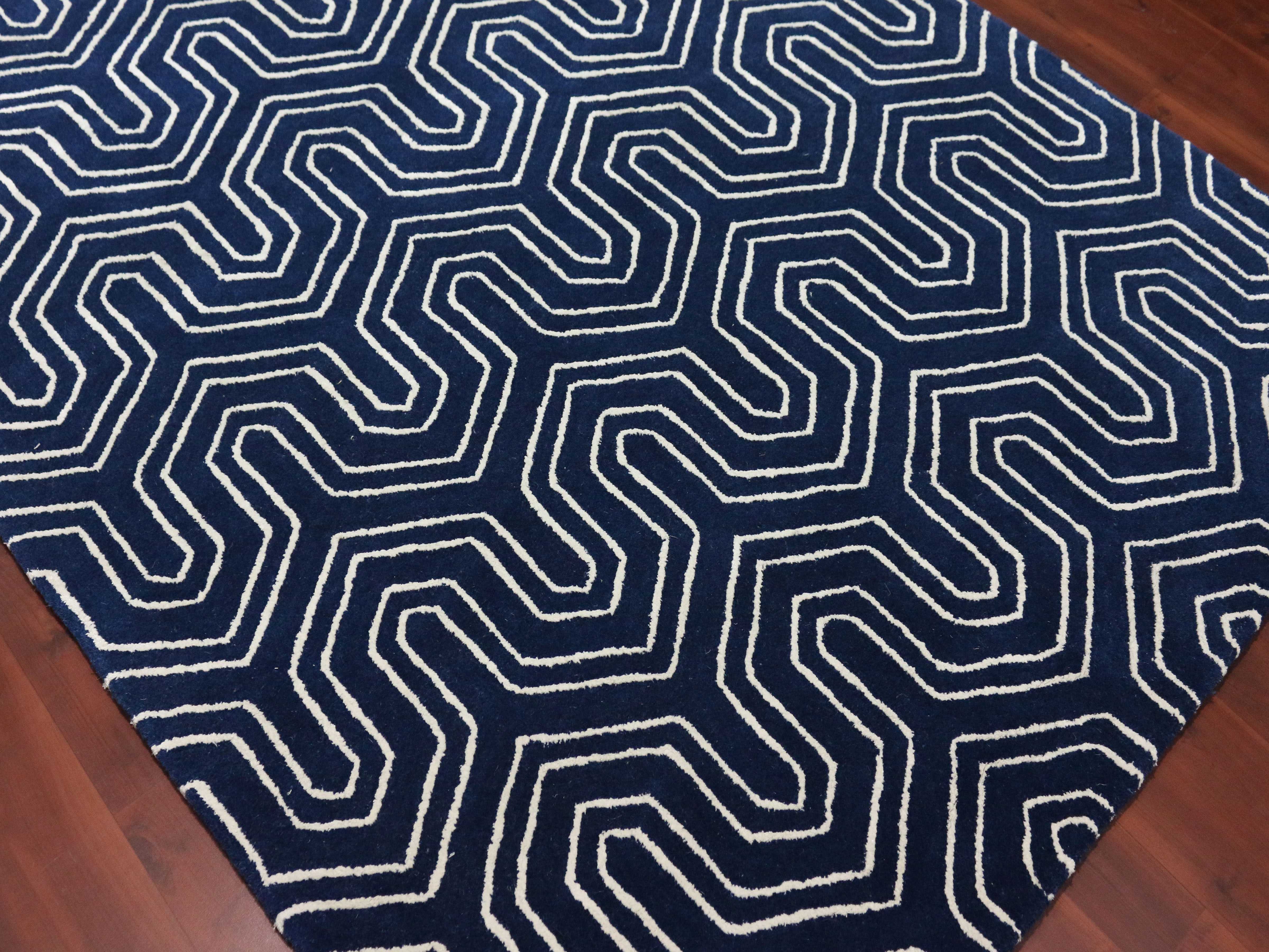 Amer Rugs City Blue Rectangular Area Rug ARCIT12B