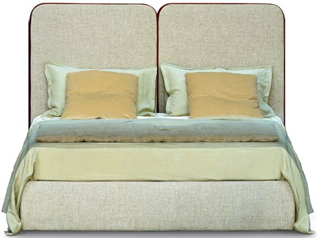 Arflex Palazzo Beige Plywood Upholstered Queen Platform Bed