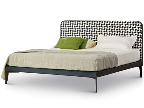 Arflex Suite Black Poplar Wood Upholstered King Platform Bed