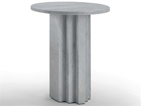 Arflex Scalea Round Bardiglio Marble End Table