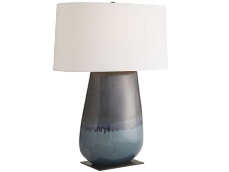 Arteriors Home Deagan Gunmetal Teal Reactive Blue Buffet Lamp
