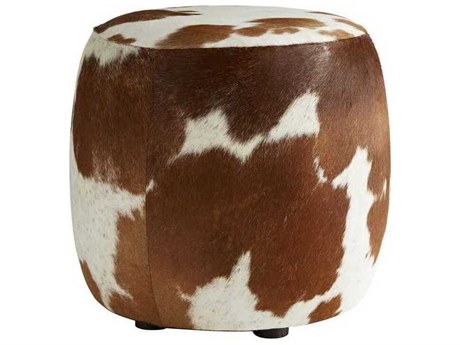 Arteriors Home Owen Brown And White Hide Leather Ottoman
