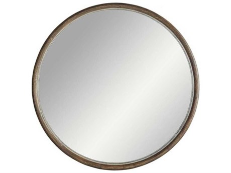 Arteriors Home Lesley Light Walnut Round Floor Mirror