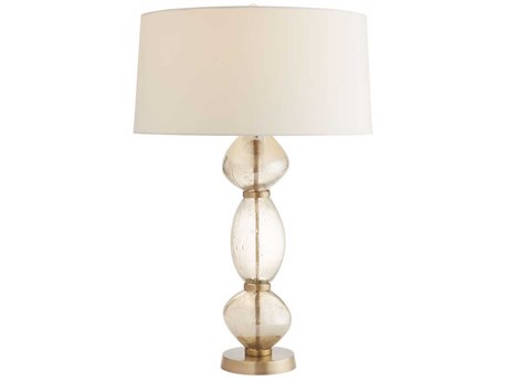 Arteriors Home Dreena Smoke Luster Seedy Glass Antique Brass Buffet Lamp