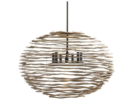 Arteriors Home Rook 6-Light Black Wood Pendant
