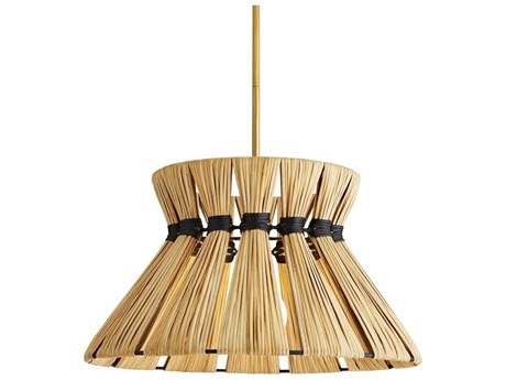 Arteriors Home Harvey 1-Light Antique Brass Wood Pendant