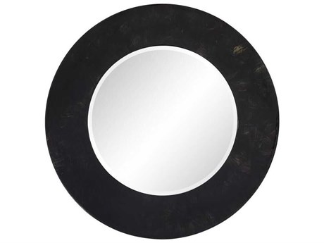 Arteriors Home Lona Black Round Wall Mirror
