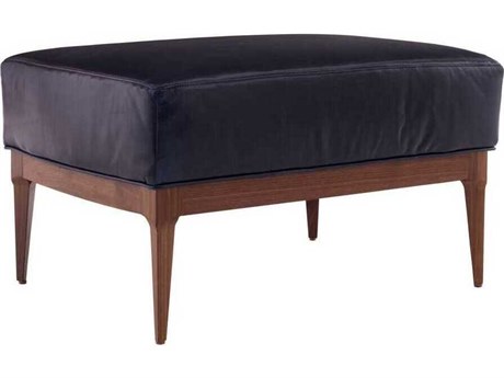 Arteriors Home Laurette Indigo Blue Leather Ottoman