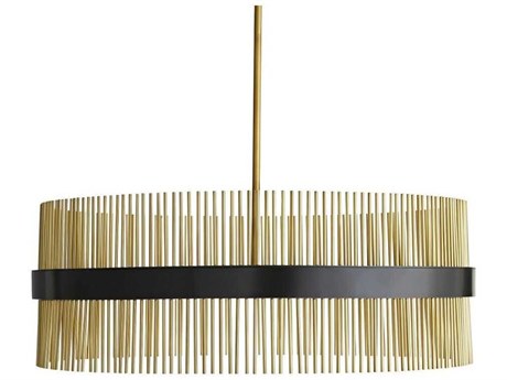 Arteriors Home Hozier 12-Light Antique Brass Bronze Drum Round Pendant