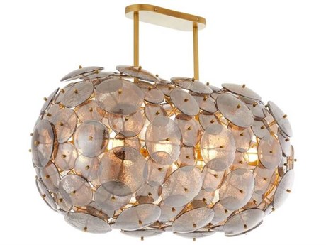 Arteriors Home Nebula 8-Light Antique Brass Gray Island Pendant