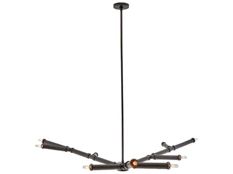 Arteriors Home Paden 9-Light Charcoal Leather Black Chandelier