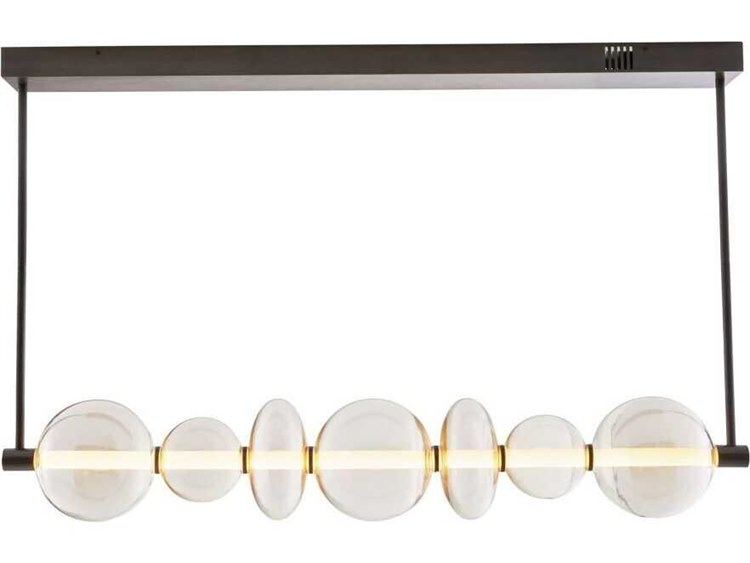 Photos - Chandelier / Lamp Raphael Arteriors Home  1-Light English Bronze Globe Linear Island Pendant 89656 