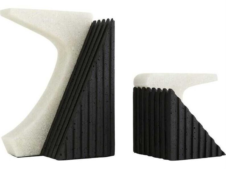 Arteriors Home Jordono Omari Ivory Charcoal Bookend Set of 2