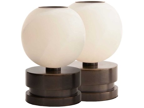 Arteriors Home Pluto White Candle Holder Set of 2