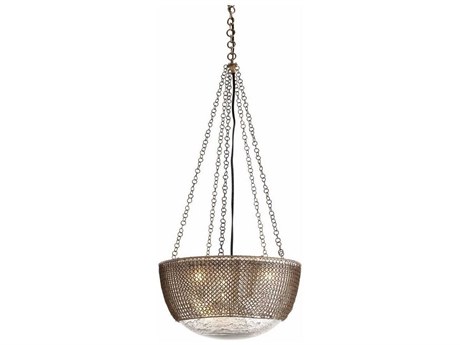Arteriors Home Chainmail 3-Light Antique Brass Pendant