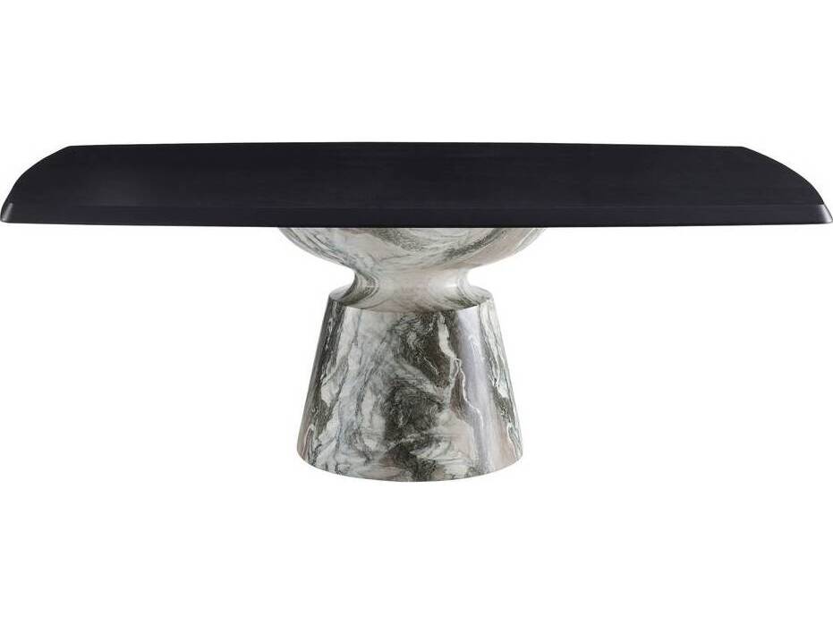 Arteriors Home Forgey Rectangular Wood Ebony Verde Faux Marble Dining Table