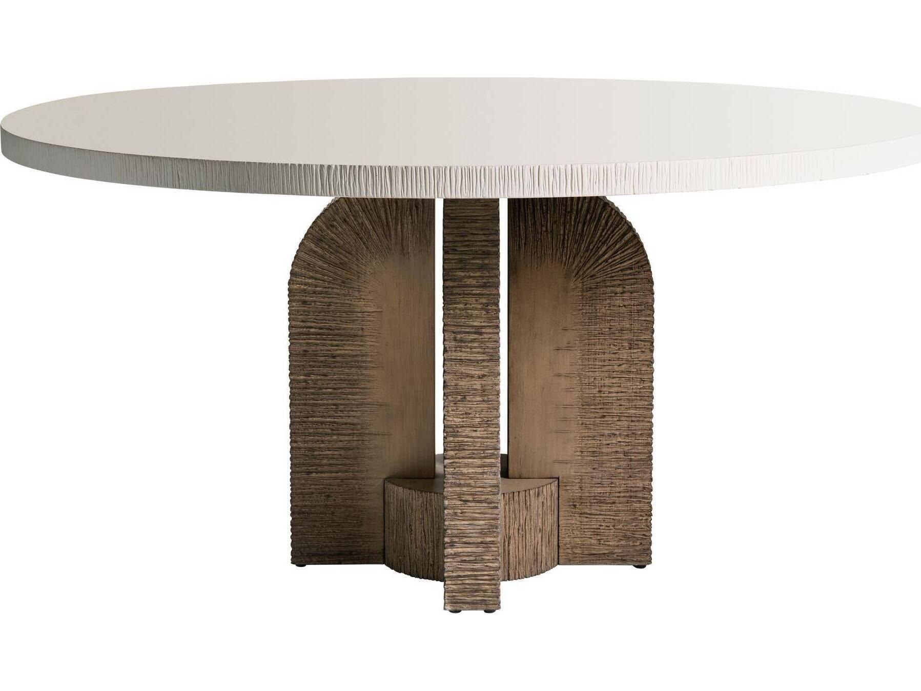 Arteriors Outdoor Orba White Brown Concrete Round Dining Table
