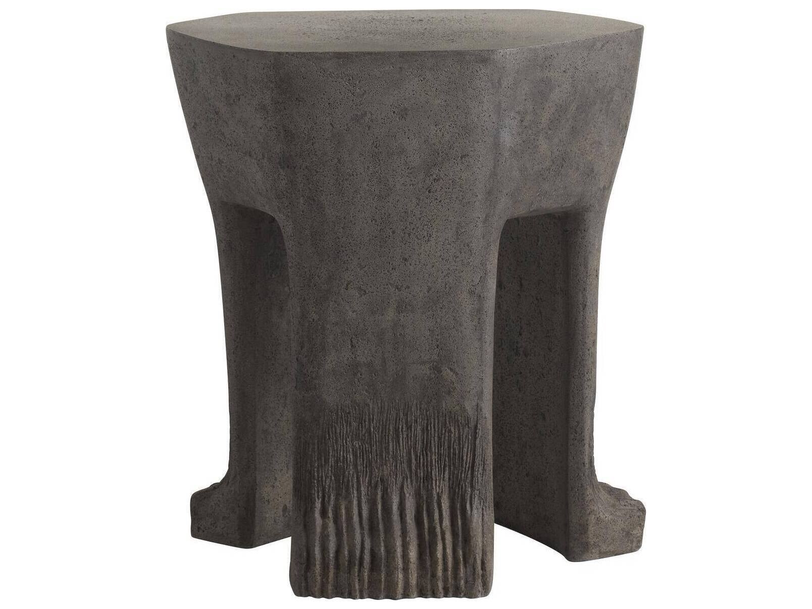 Arteriors Outdoor Bruttii Black Concrete Round End Table