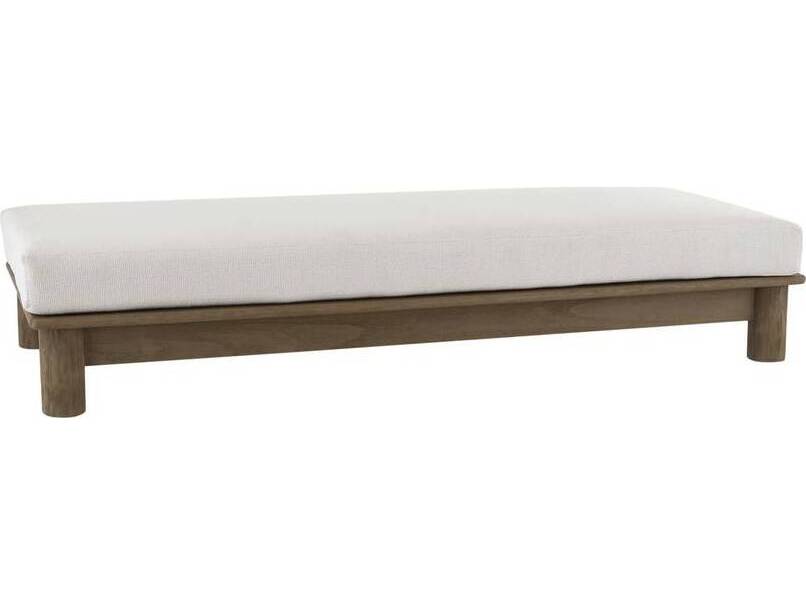 Arteriors Outdoor Caldwell Shale Weathered Teak Cushion Ottoman