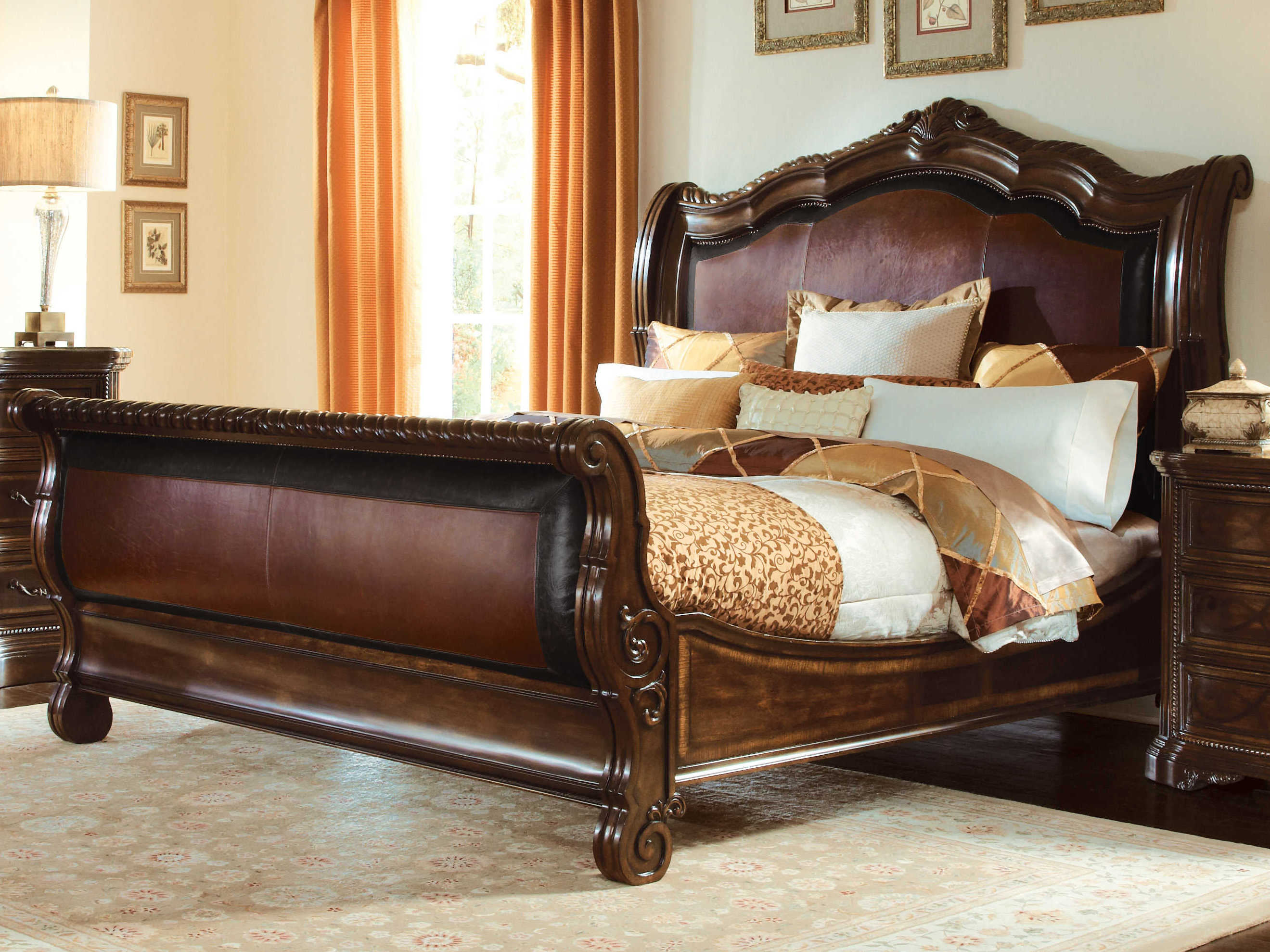 oak sleigh bedroom furniture