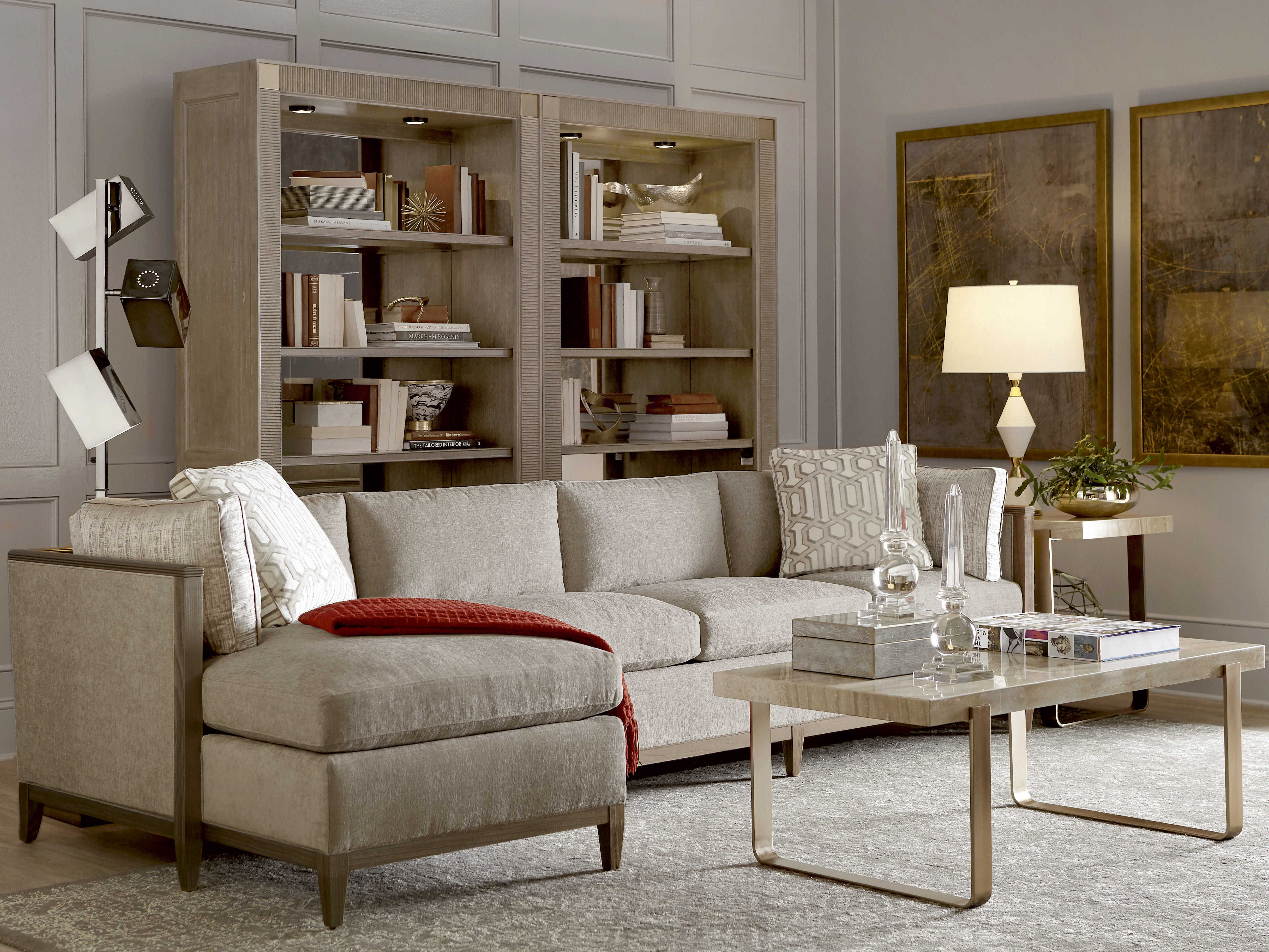 A.R.T. Furniture Cityscapes Griffith Polished Travertine Stone with