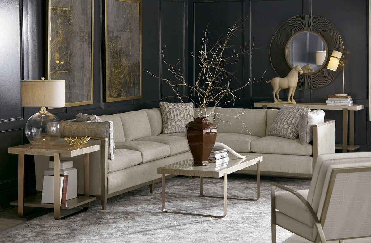 A.R.T. Furniture Cityscapes Griffith Polished Travertine Stone with