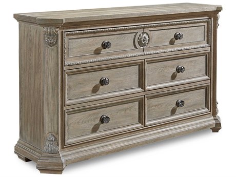 A.R.T. Furniture Arch Salvage Grayson 6-Drawers Brown Elm Wood Double Dresser