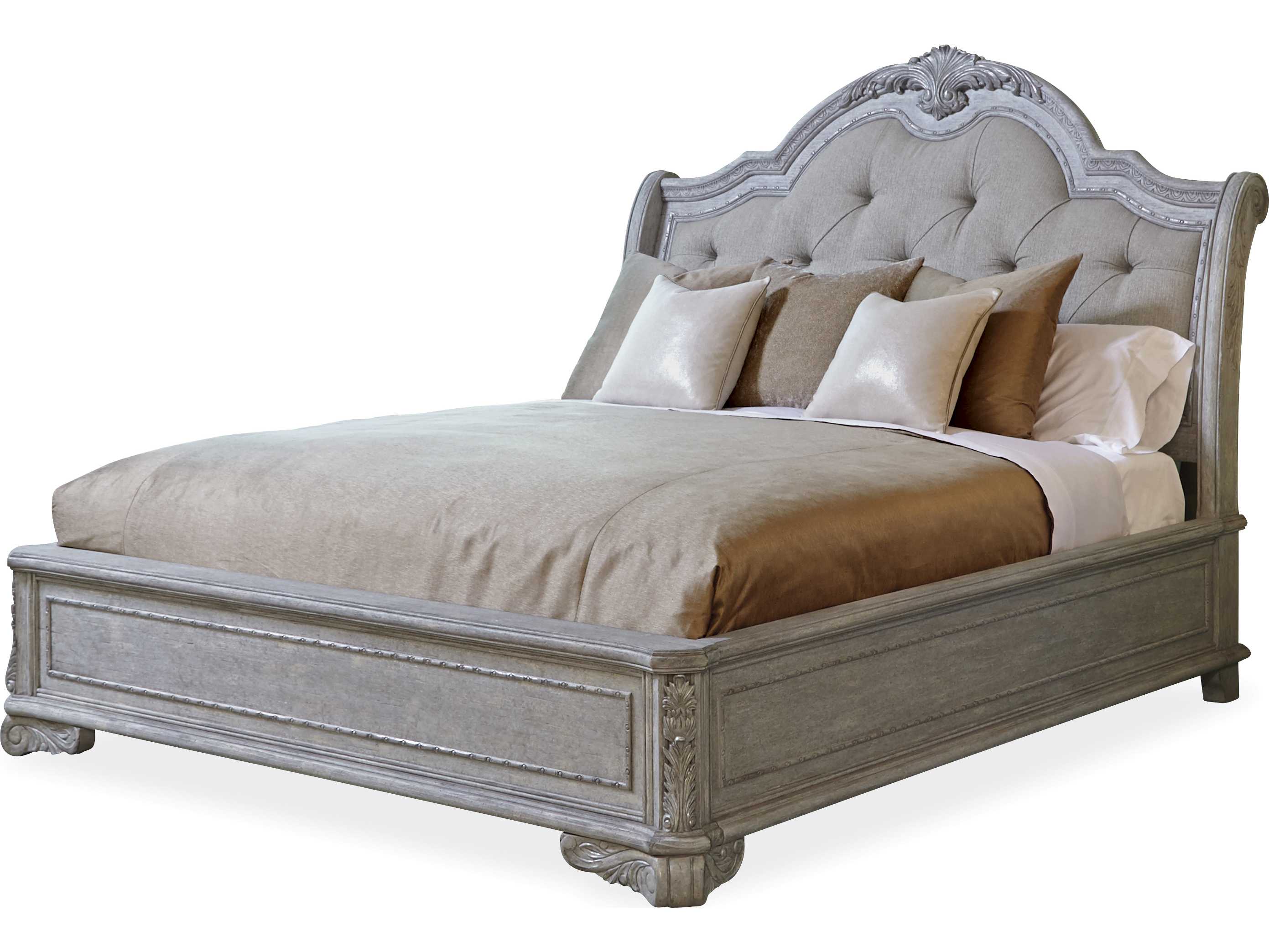 ART Furniture Renaissance Dove Grey with Silver Tipping Queen Size