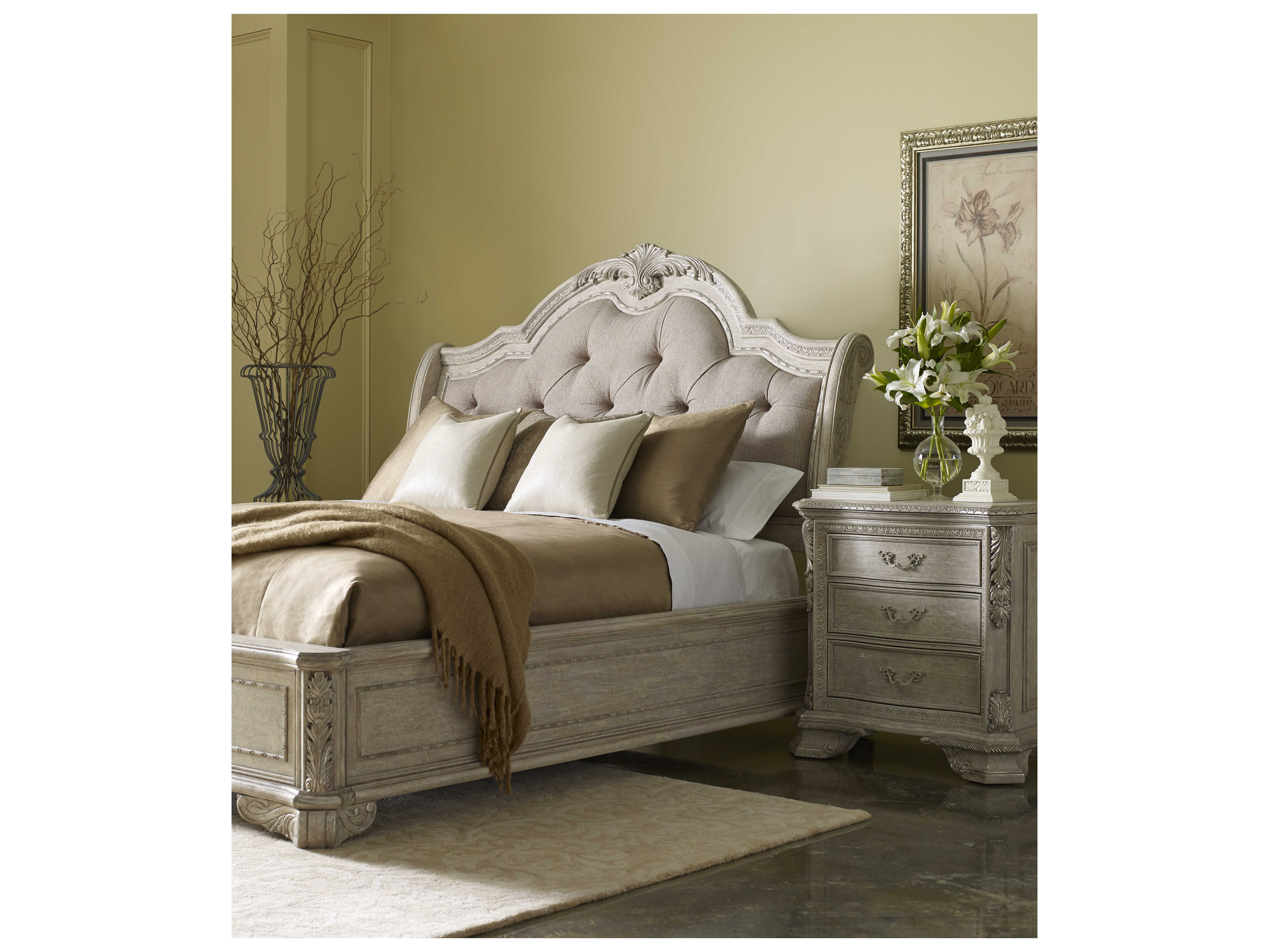 ART Furniture Renaissance Dove Grey with Silver Tipping Queen Size